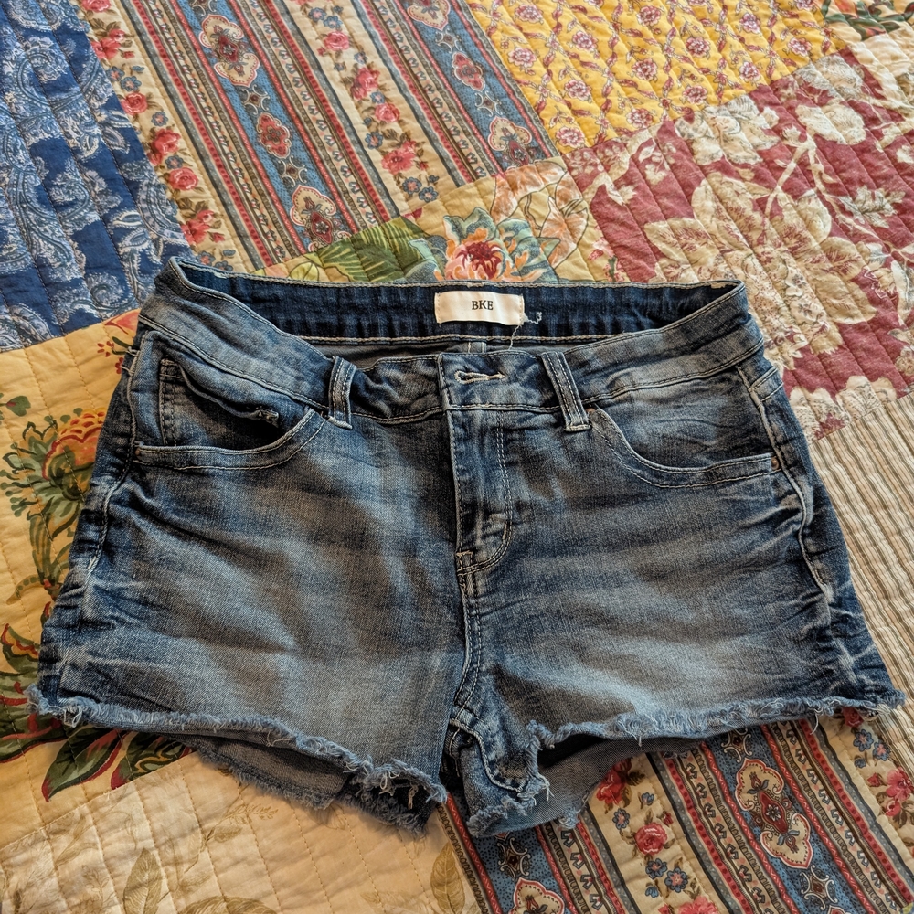 BKE Blue Jean Shorts Distressed Mid-Length